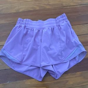 Purple lululemon hottie hot shorts size 4 4 inch